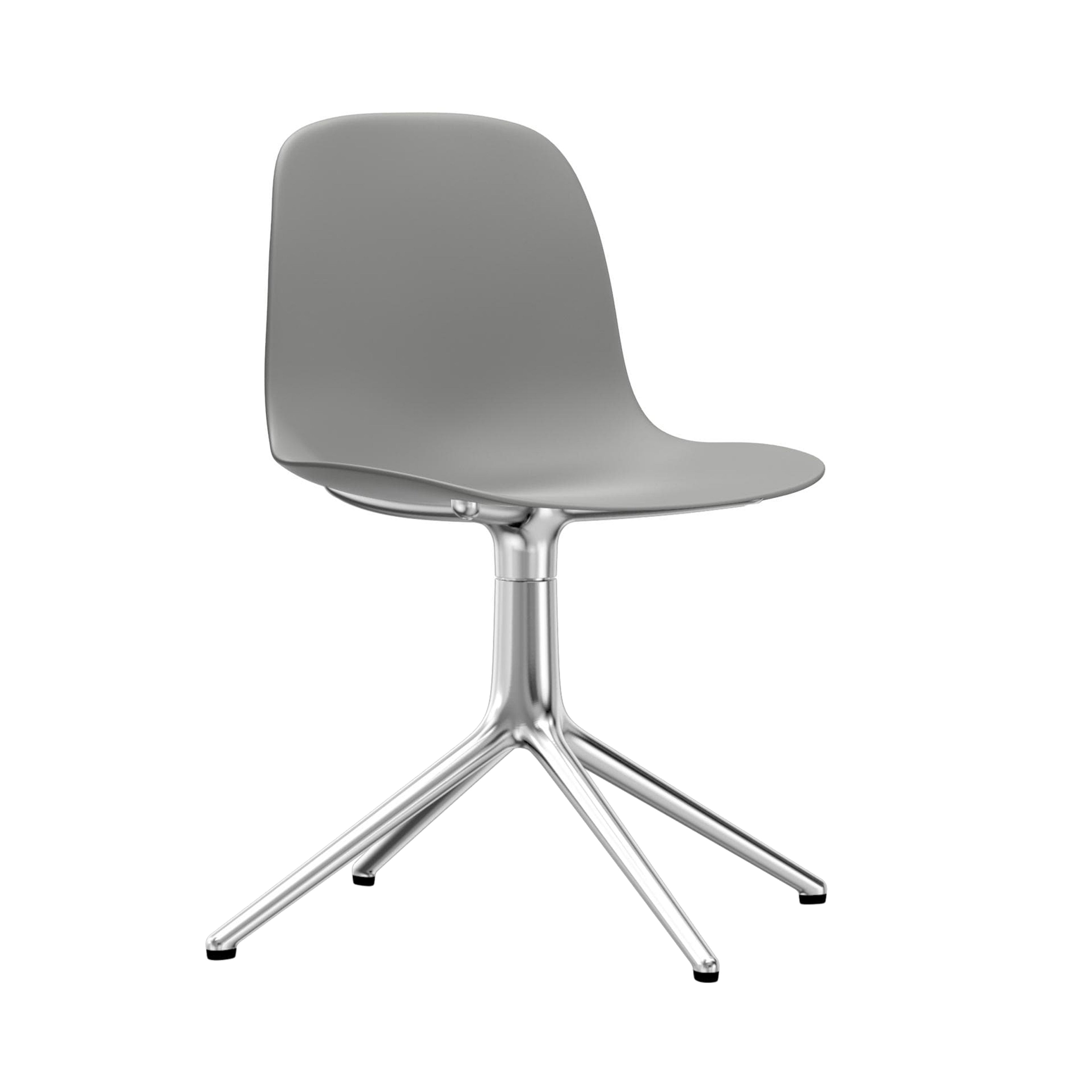 Form Chair: Swivel + Grey + Aluminum + Without Casters
