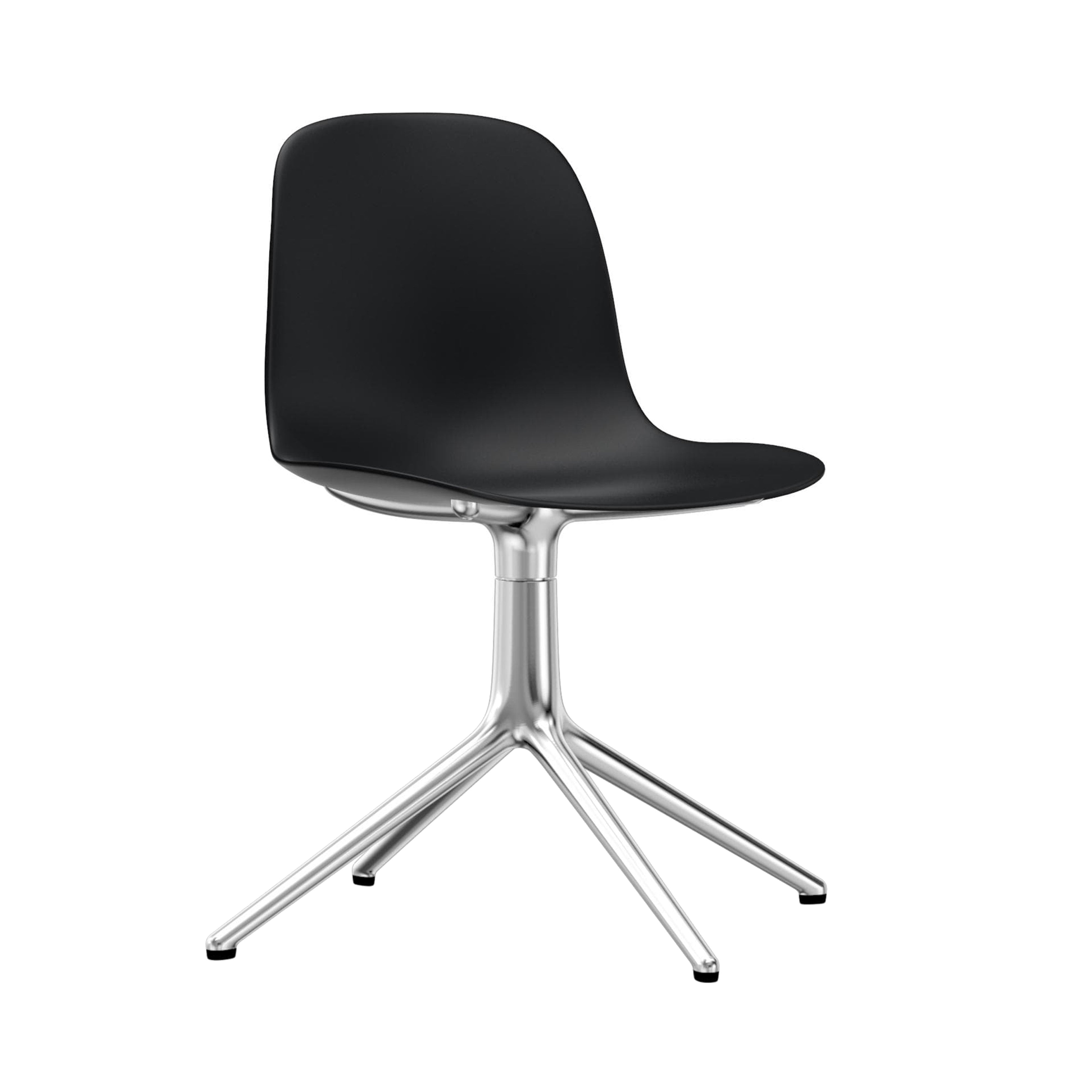 Form Chair: Swivel + Black + Aluminum + Without Casters