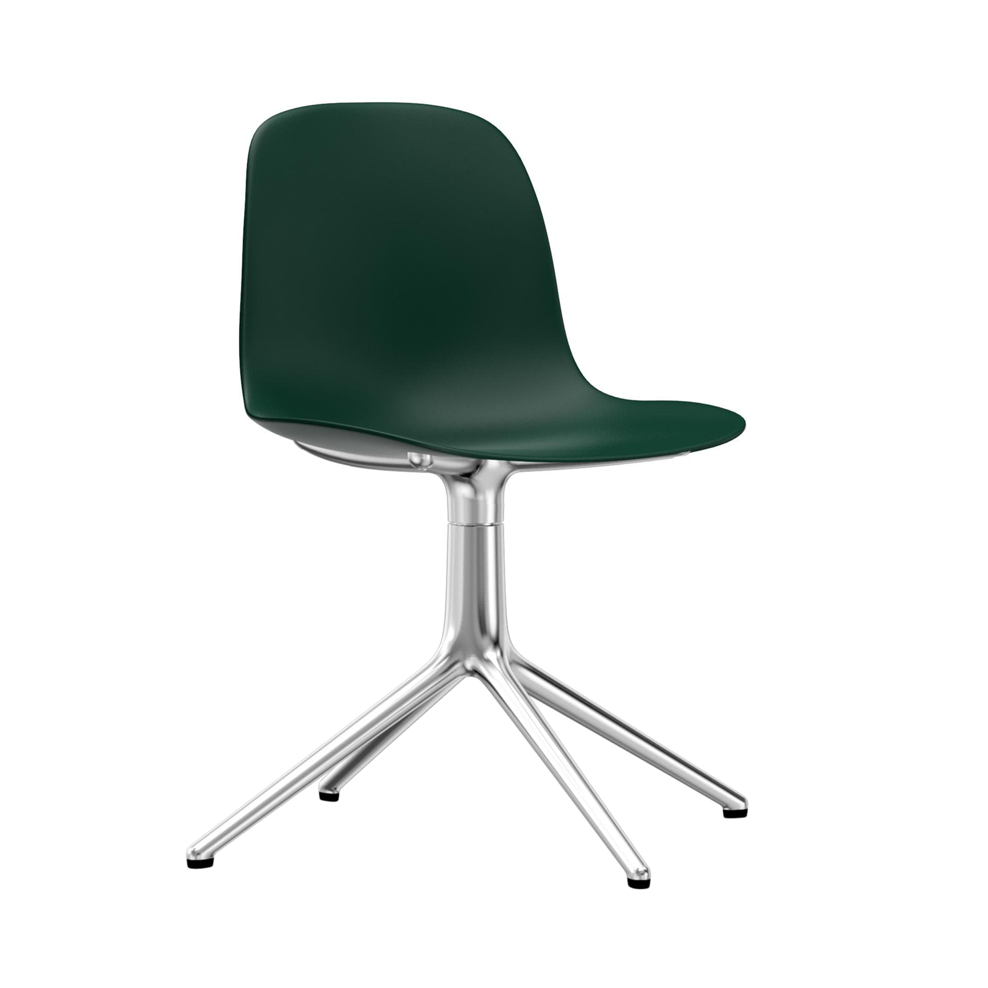 Form Chair: Swivel + Green + Aluminum + Without Casters