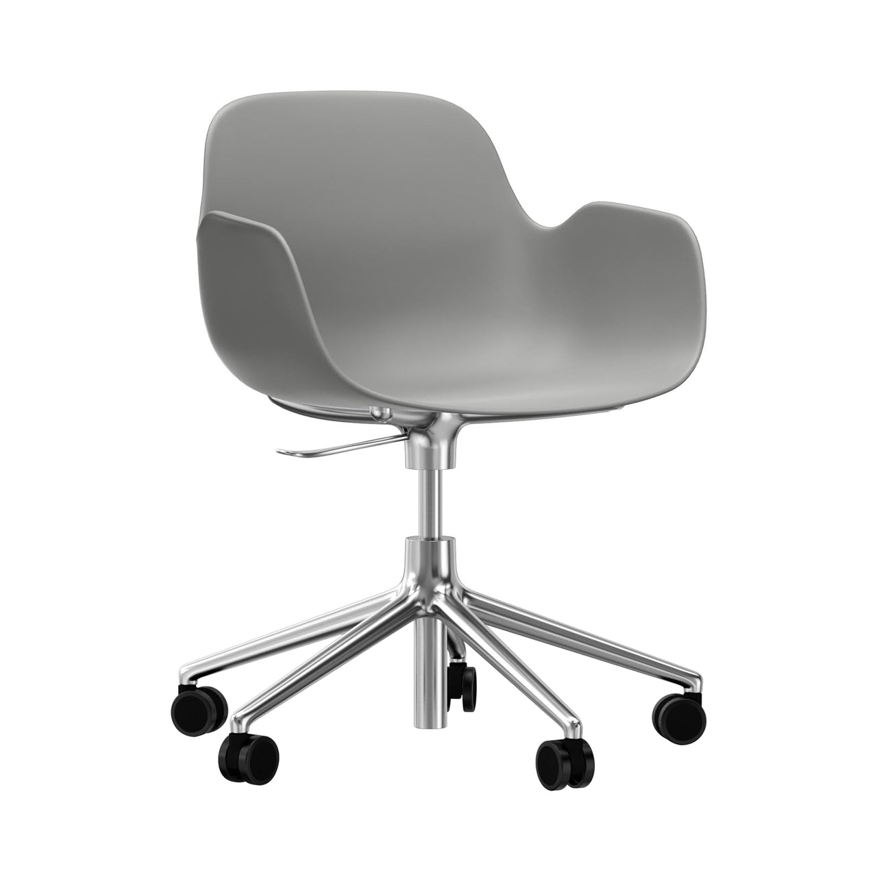 Form Armchair: Swivel 5W Gaslift + Aluminum + Grey