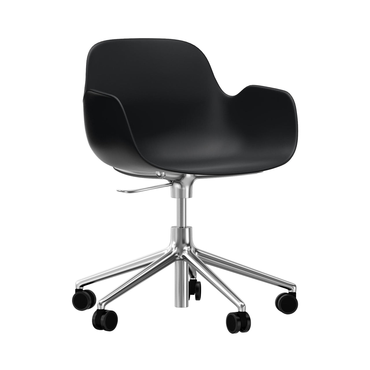 Form Armchair: Swivel 5W Gaslift + Aluminum + Black