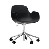 Form Armchair: Swivel 5W Gaslift + Aluminum + Black