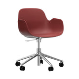 Form Armchair: Swivel 5W Gaslift + Aluminum + Red