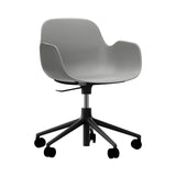 Form Armchair: Swivel 5W Gaslift + Black Aluminum + Grey