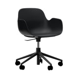 Form Armchair: Swivel 5W Gaslift + Black Aluminum + Black