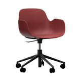 Form Armchair: Swivel 5W Gaslift + Black Aluminum + Red