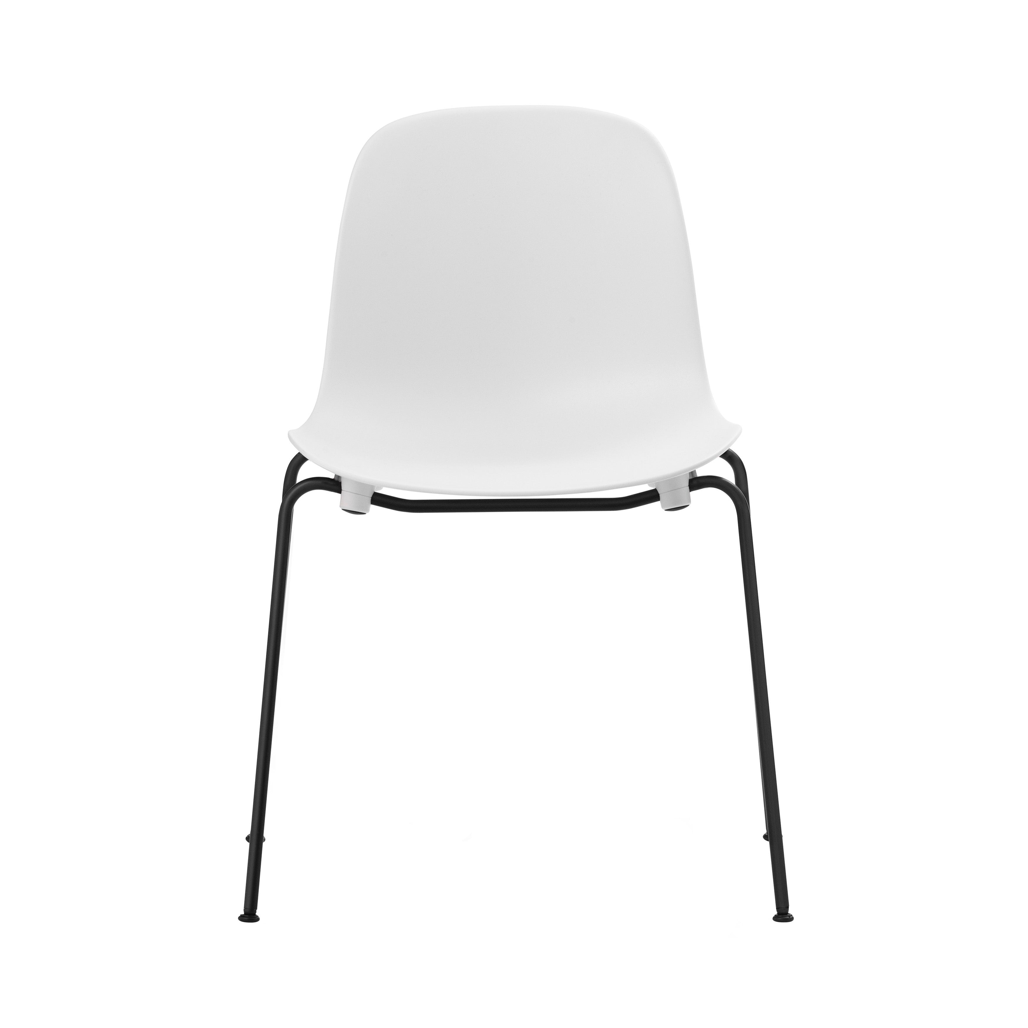 Form Stacking Chair: Steel + White