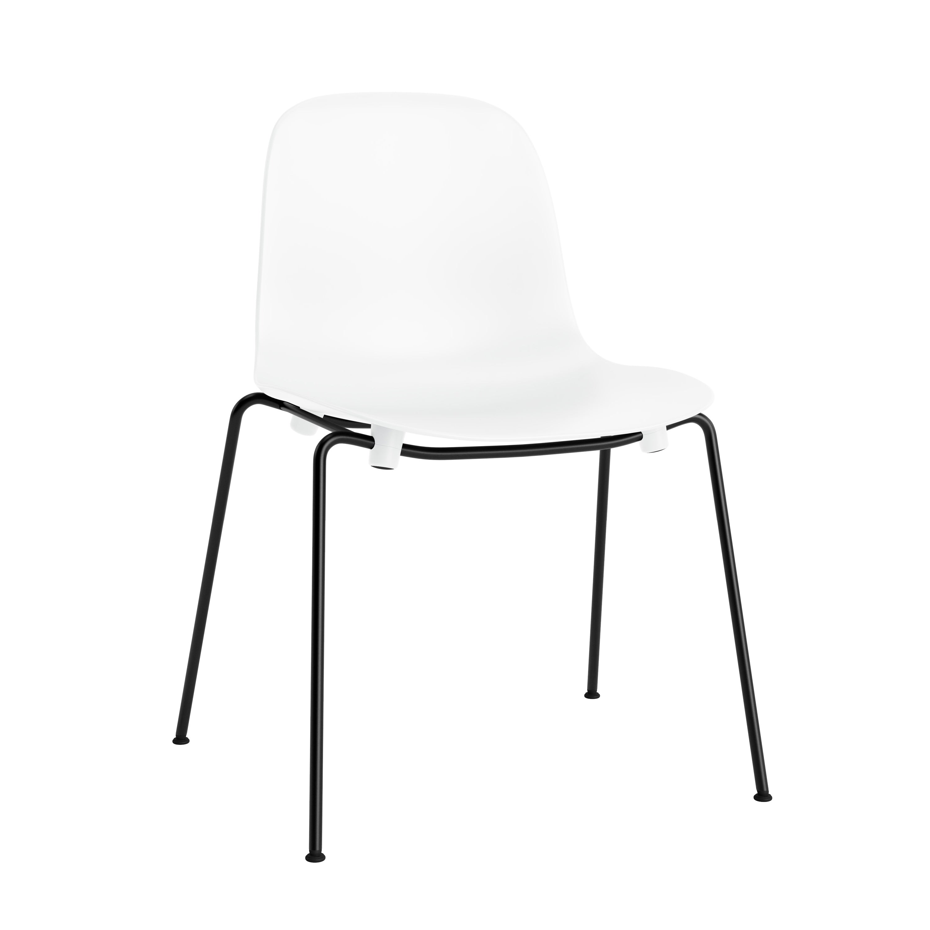 Form Stacking Chair: Steel + White