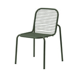 Vig Stacking Chair: Steel + Dark Green + Without Cushion