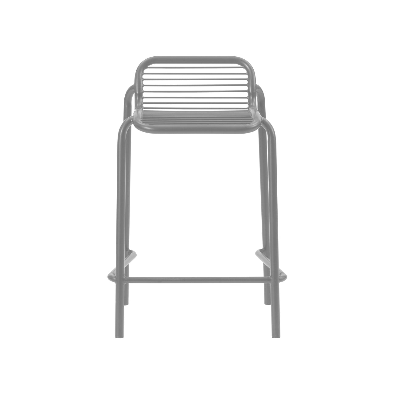 Vig Stacking Bar + Counter Stool: Steel + Counter + Grey