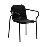 Vig Stacking Armchair: Steel + Black + With Black Cushion