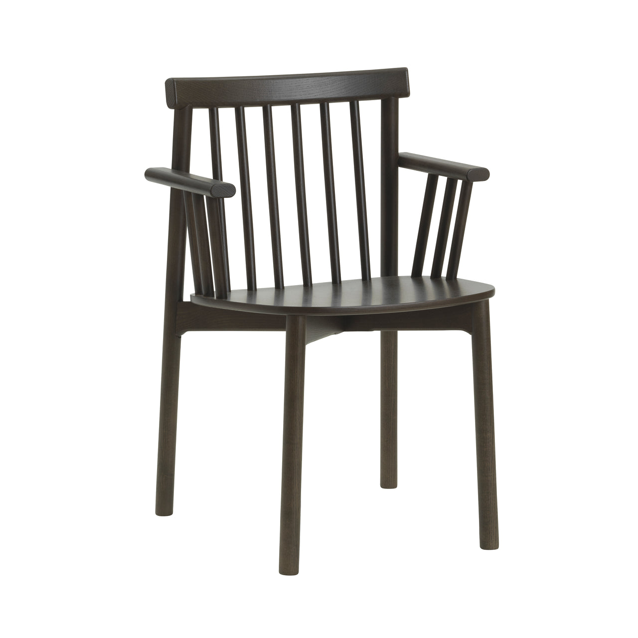 Pind Chair: With Arm + Brown Stained Ash
