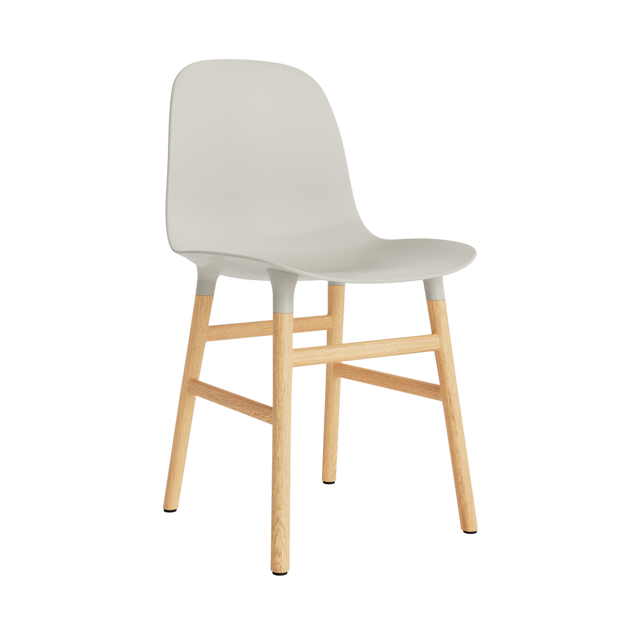 Form Chair: Wood Base + Light Grey + Oak