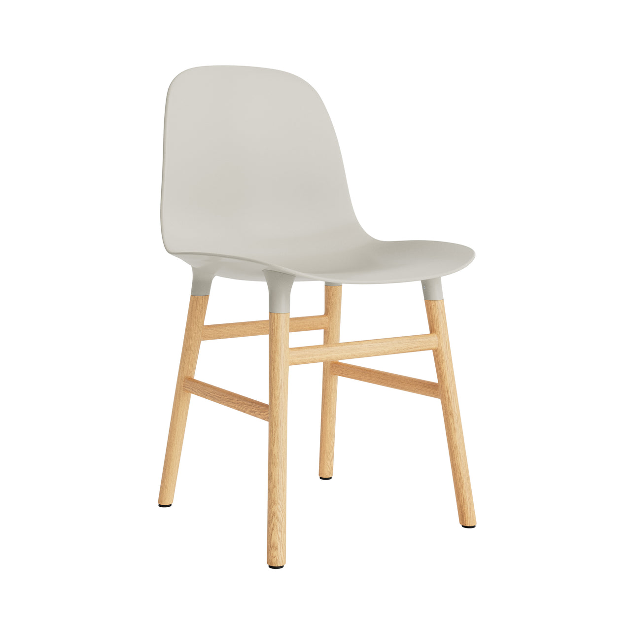 Form Chair: Wood Base + Light Grey + Oak