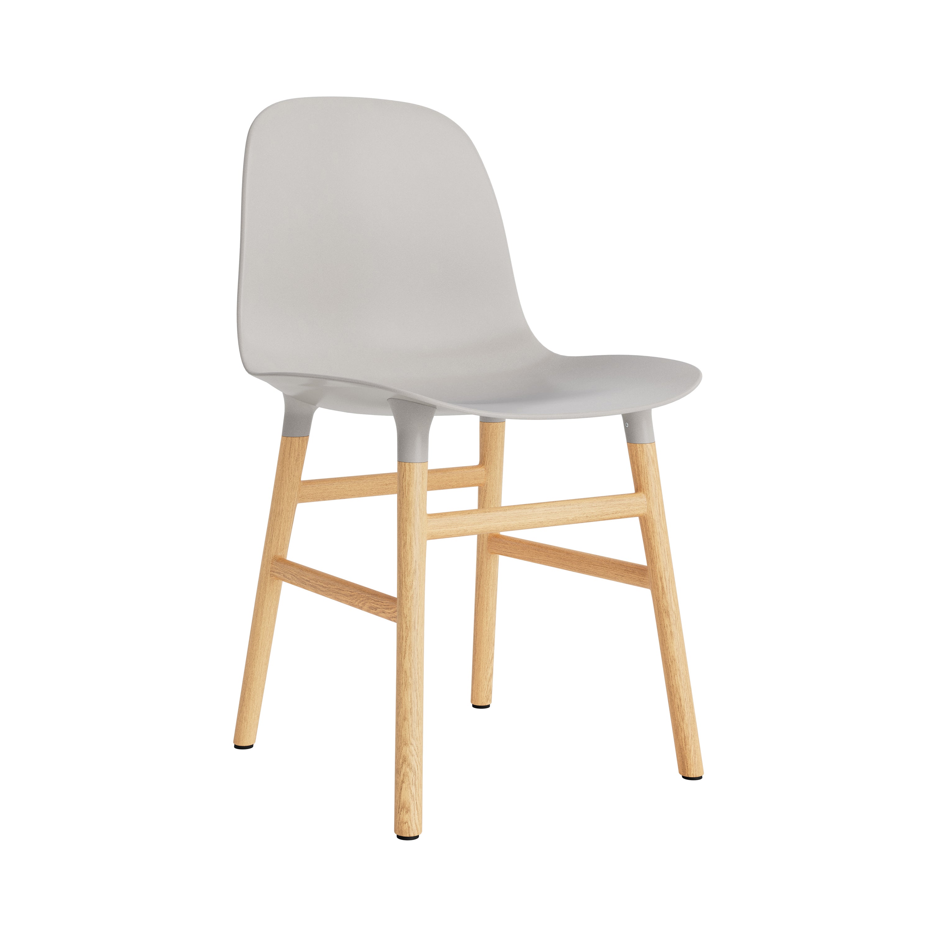 Form Chair: Wood Base + Warm Grey + Oak