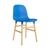 Form Chair: Wood Base + Bright Blue + Oak