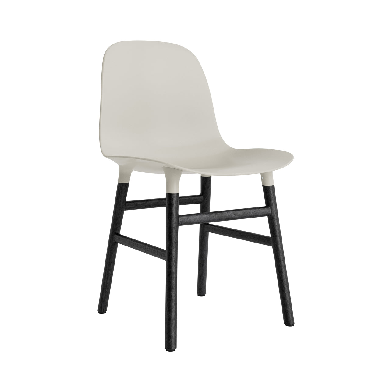 Form Chair: Wood Base + Light Grey + Black Oak