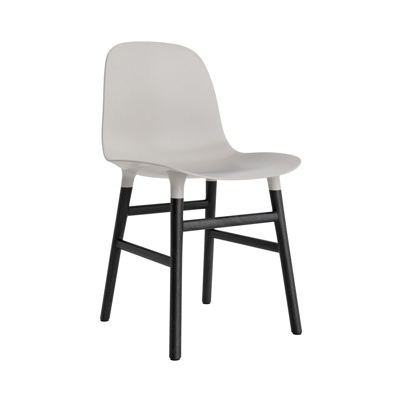 Form Chair: Wood Base + Warm Grey + Black Oak