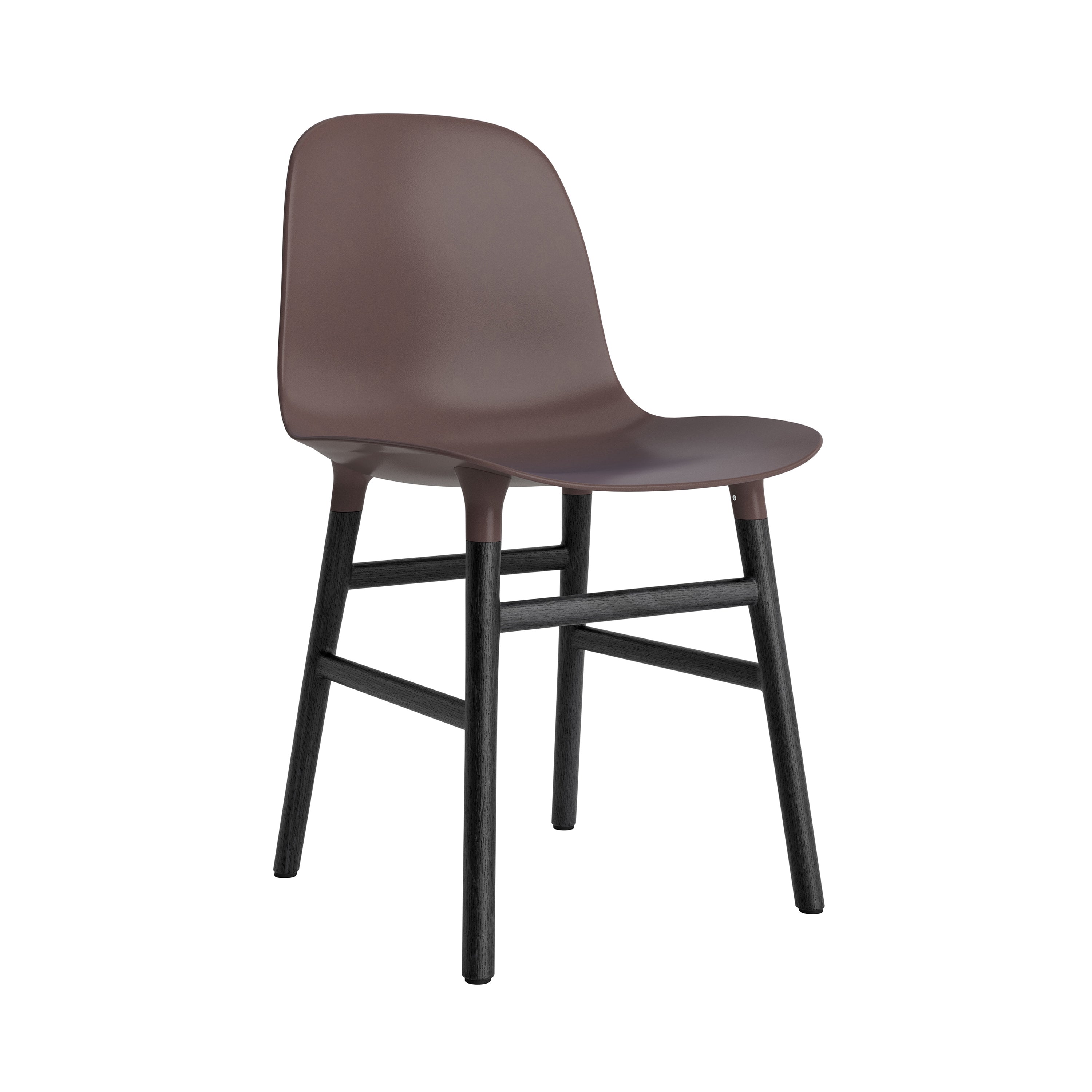 Form Chair: Wood Base + Brown + Black Oak