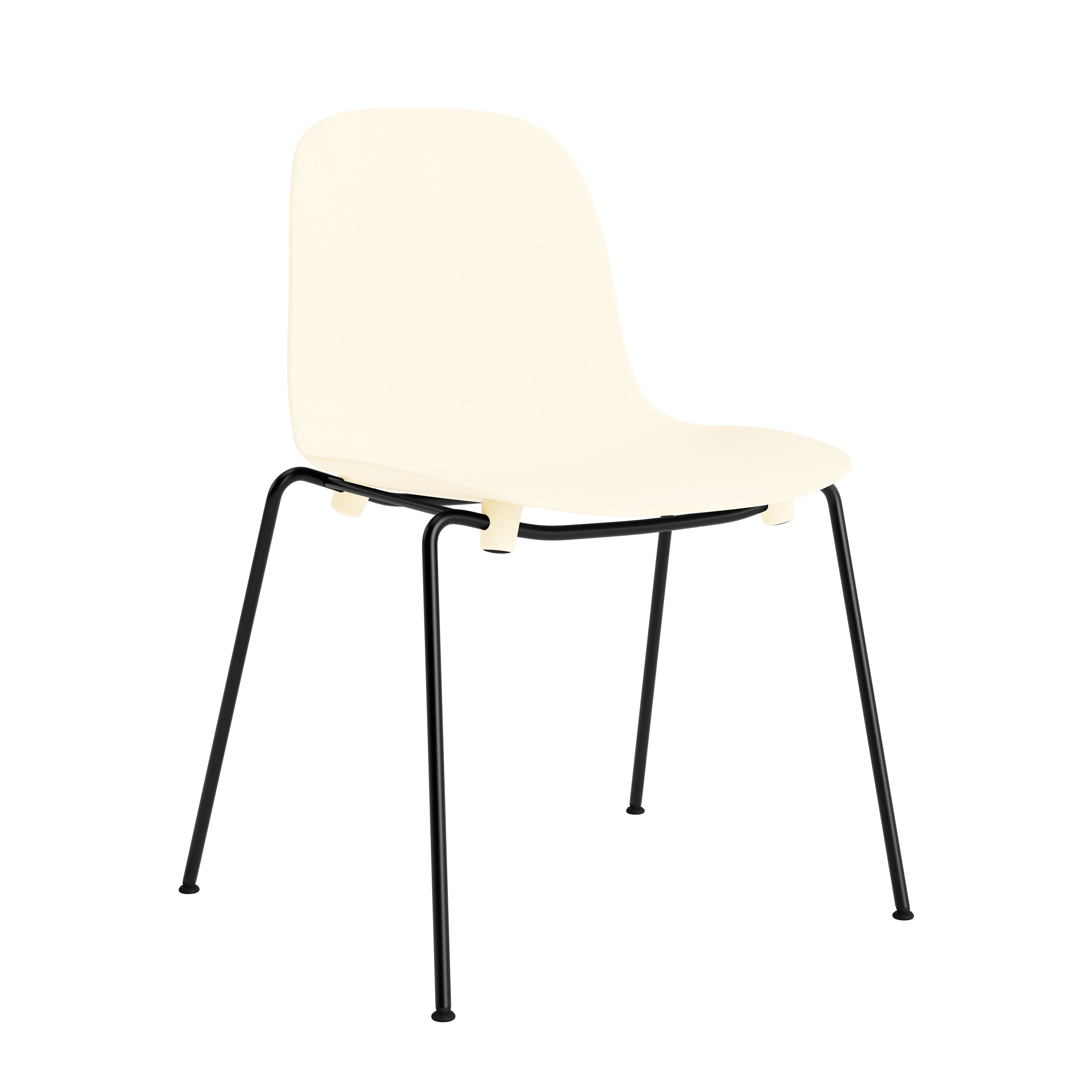 Form Stacking Chair: Steel + Cream
