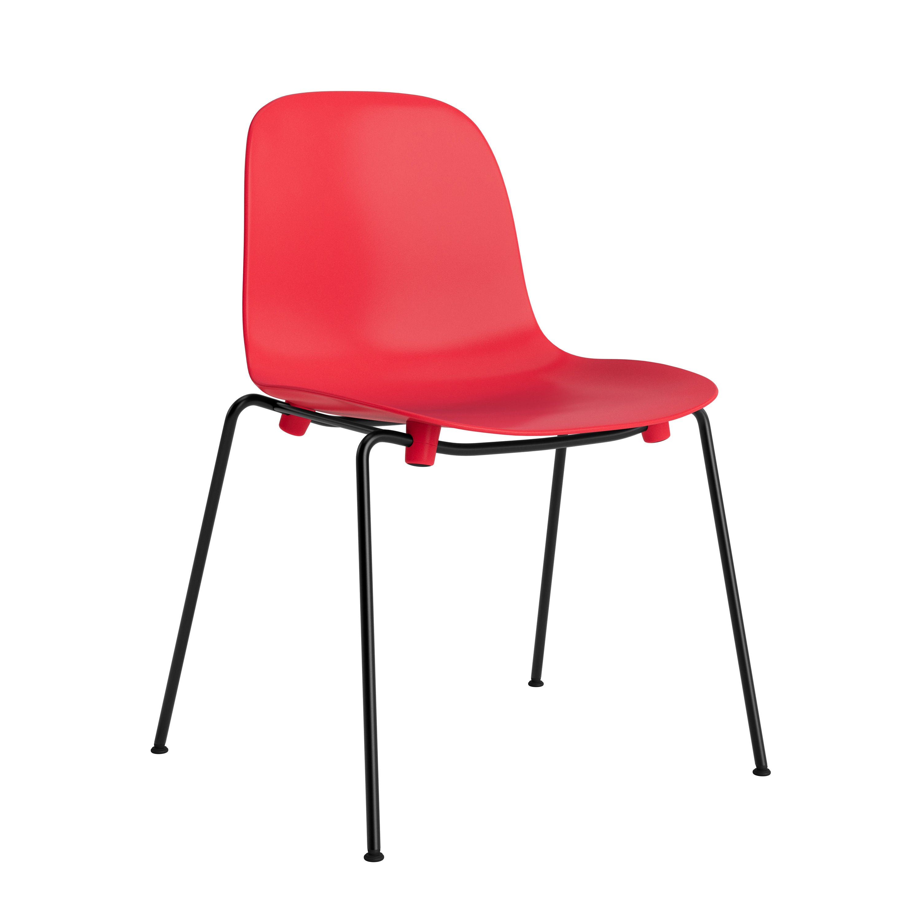Form Stacking Chair: Steel + Bright Red