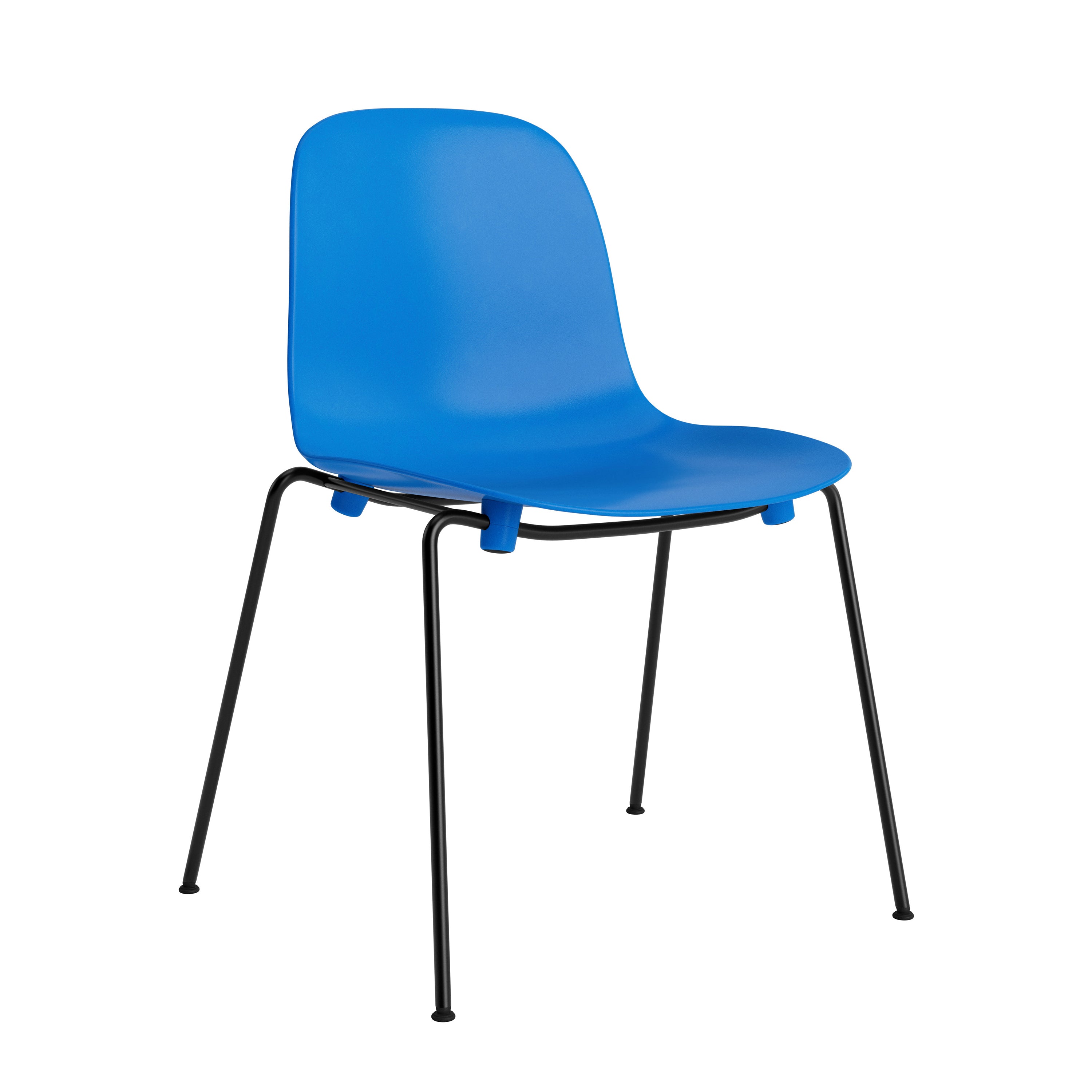 Form Stacking Chair: Steel + Bright Blue