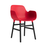 Form Armchair: Black Lacquered Oak + Bright Red