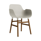 Form Armchair: Walnut or Oak Legs + Light Grey + Walnut