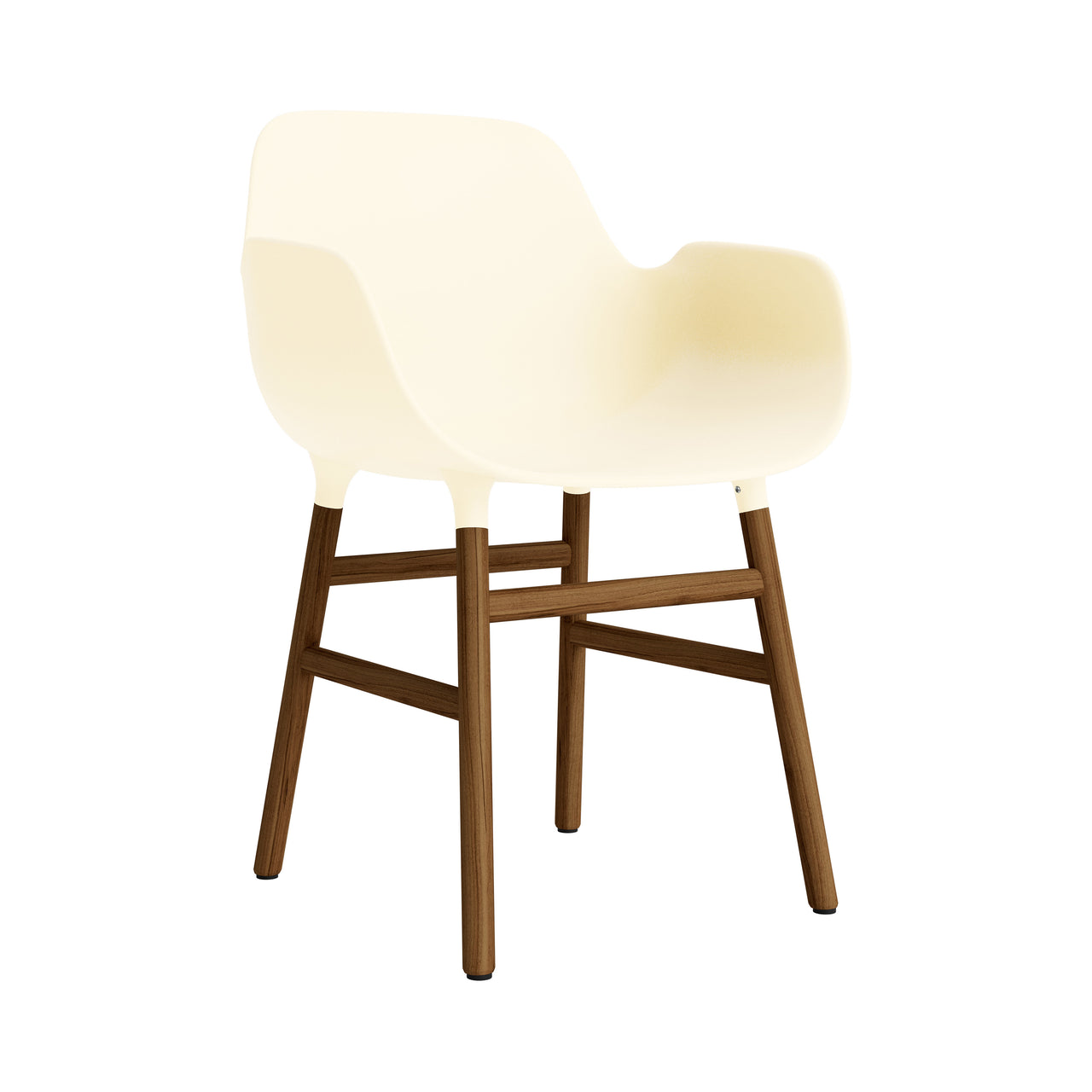 Form Armchair: Walnut or Oak Legs + Cream + Walnut