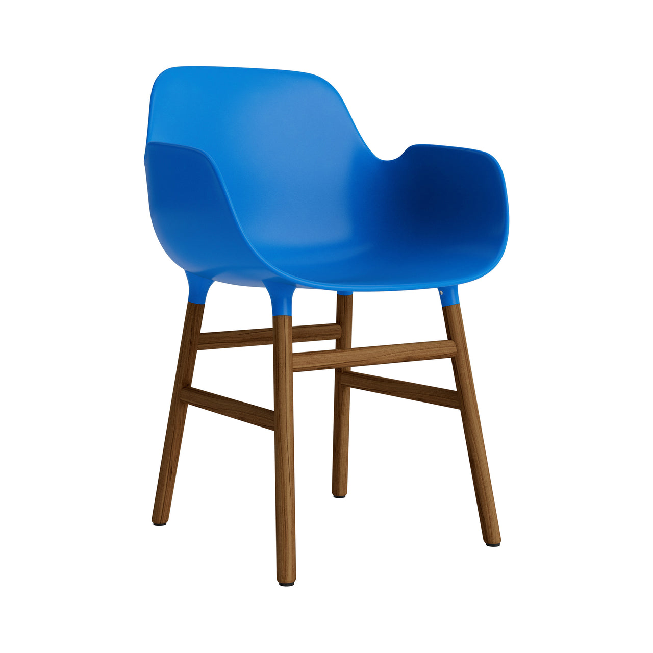 Form Armchair: Walnut or Oak Legs + Bright Blue + Walnut