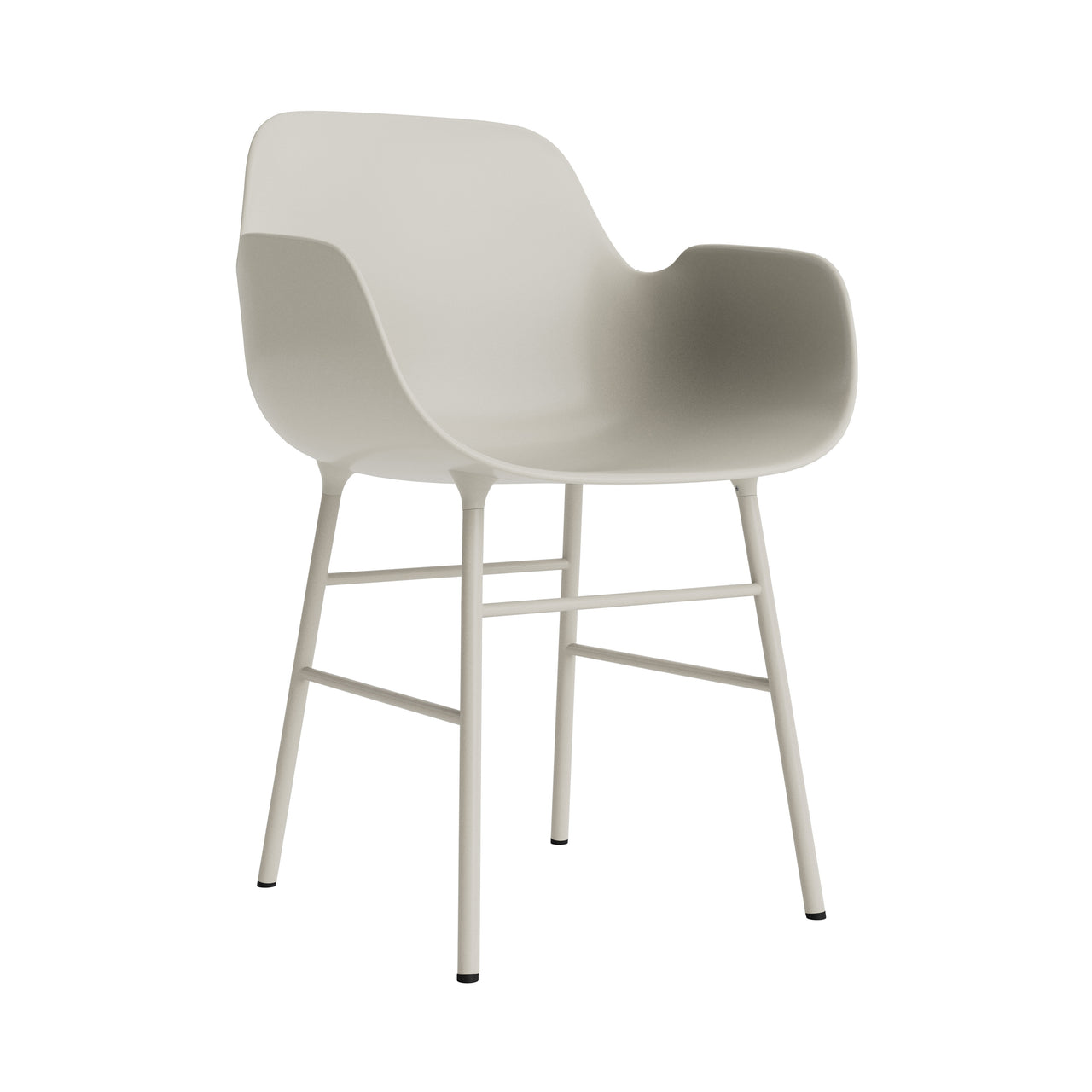 Form Armchair: Steel + Light Grey