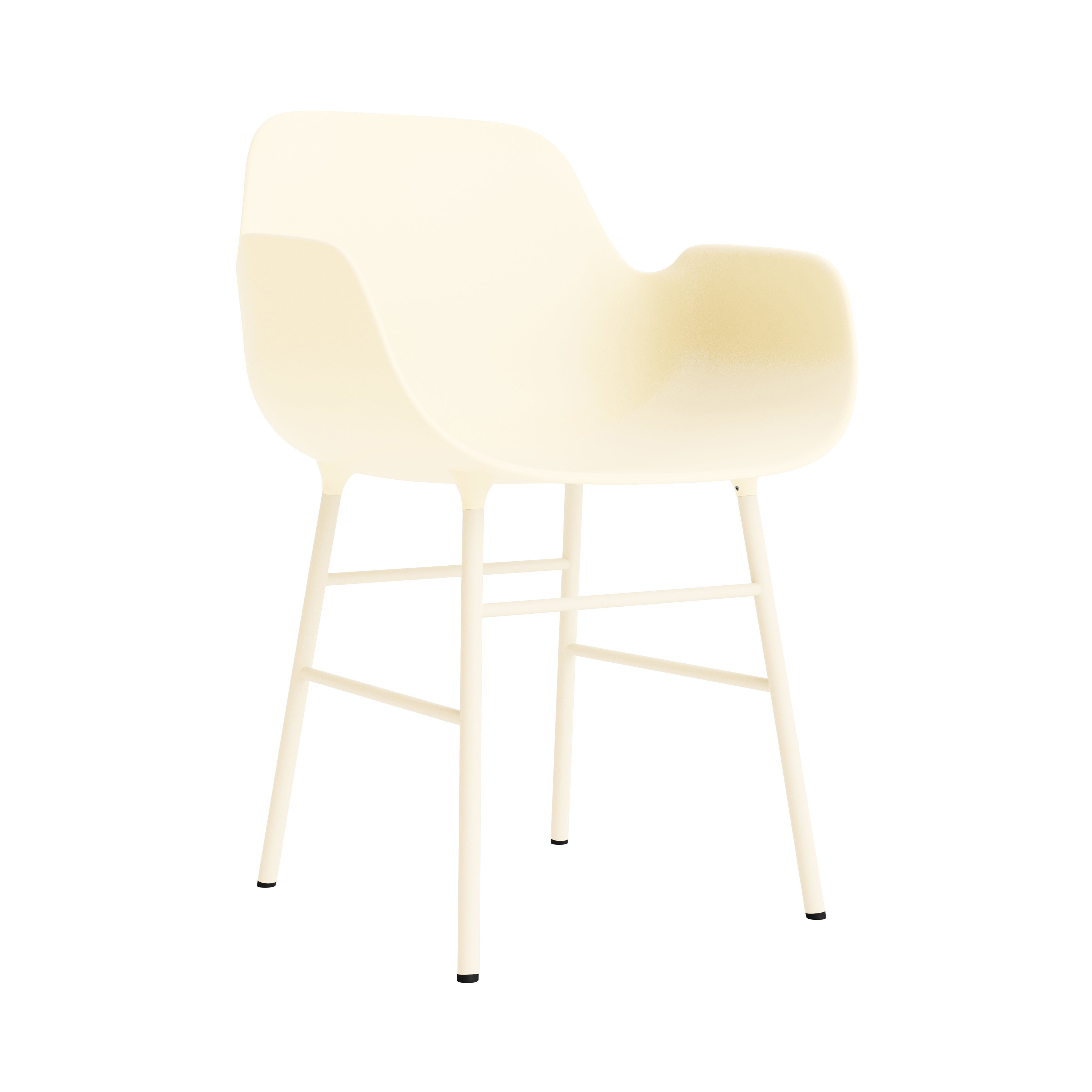Form Armchair: Steel + Cream