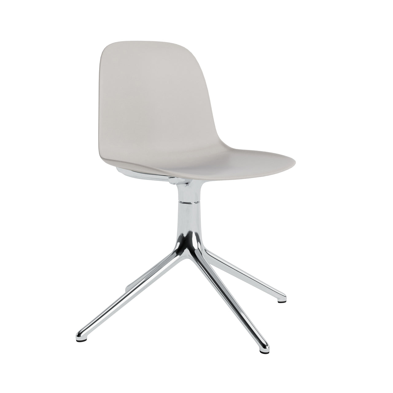 Form Chair: Swivel + Warm Grey + Aluminum + Without Casters