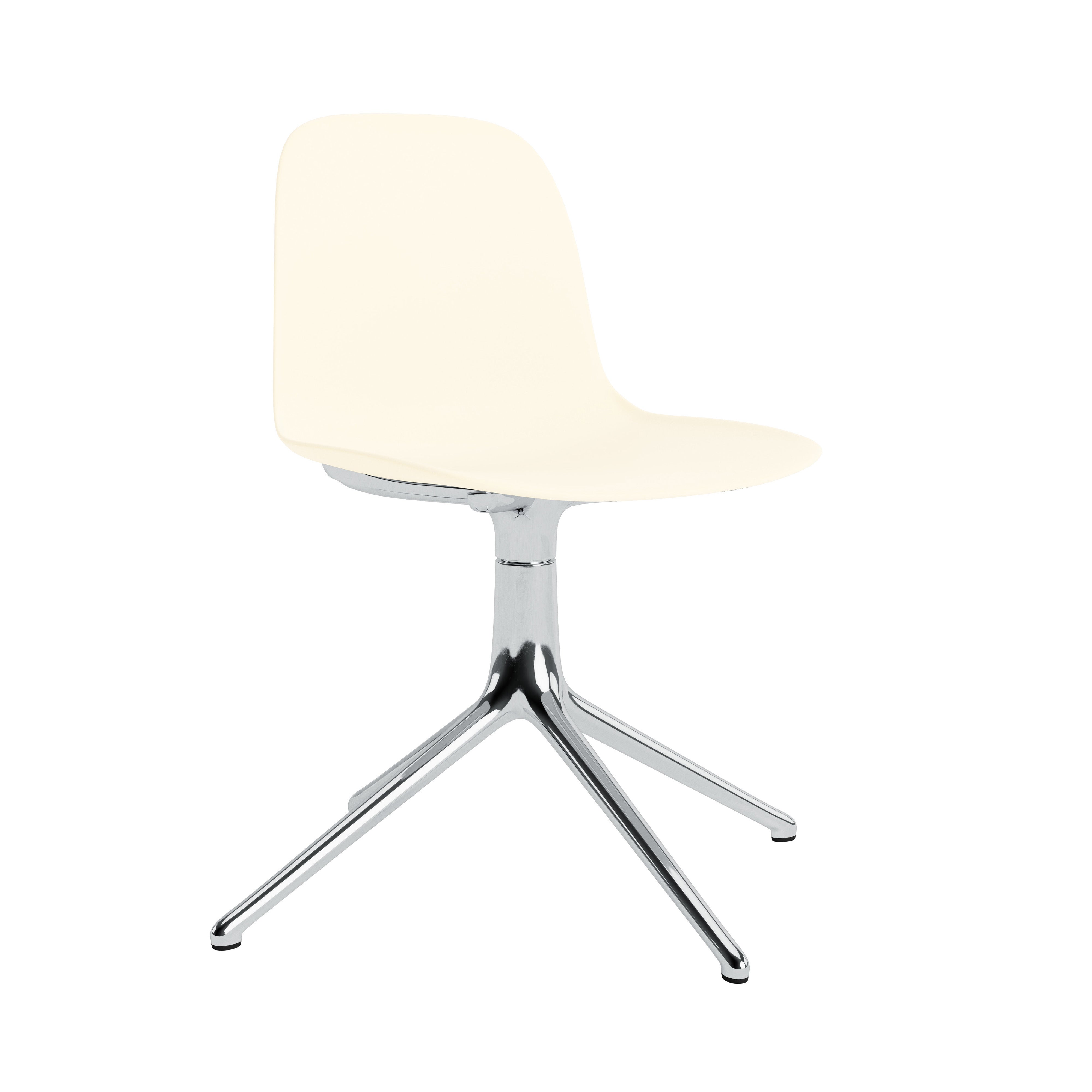 Form Chair: Swivel + Cream + Aluminum + Without Casters