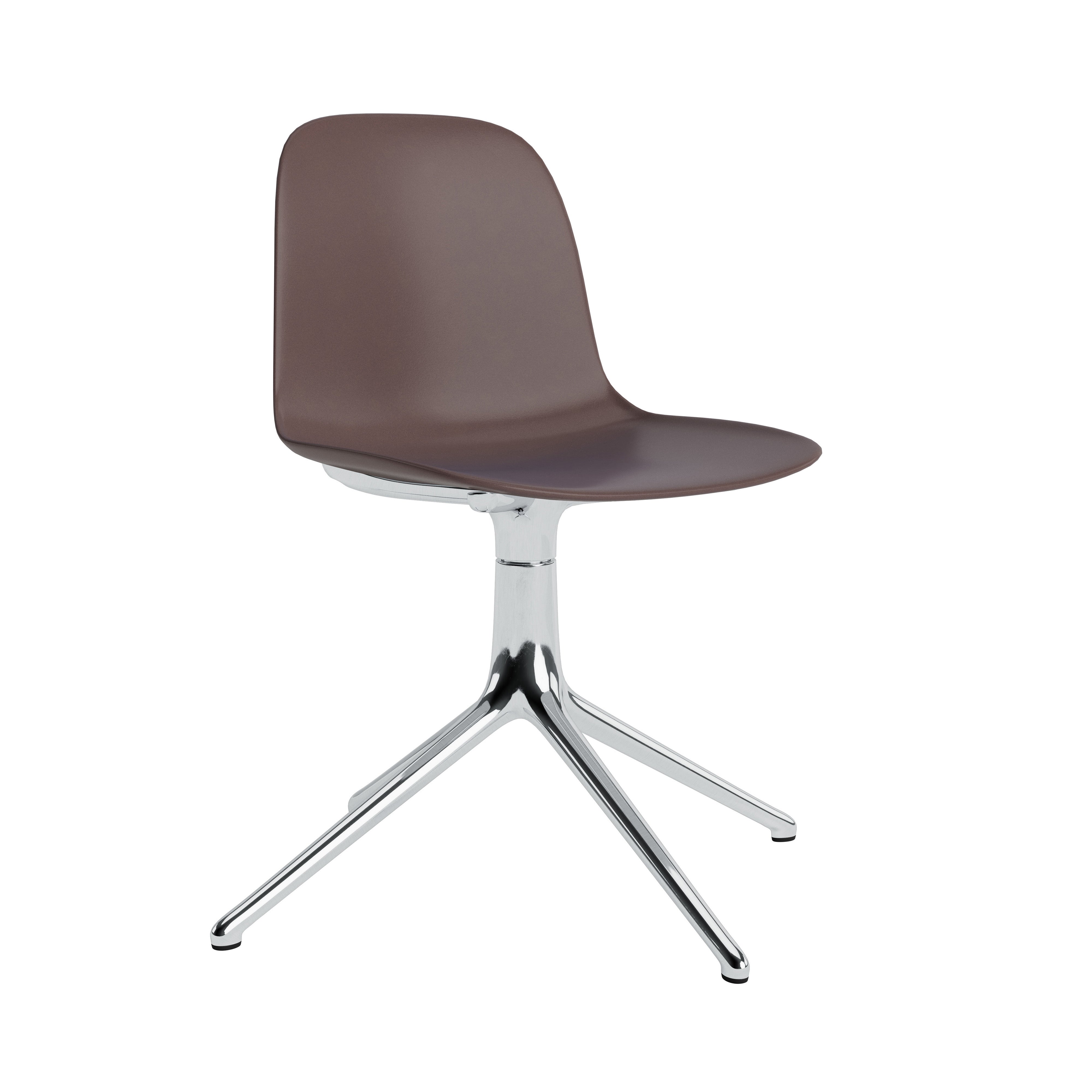 Form Chair: Swivel + Brown + Aluminum + Without Casters