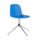 Form Chair: Swivel + Bright Blue + Aluminum + Without Casters