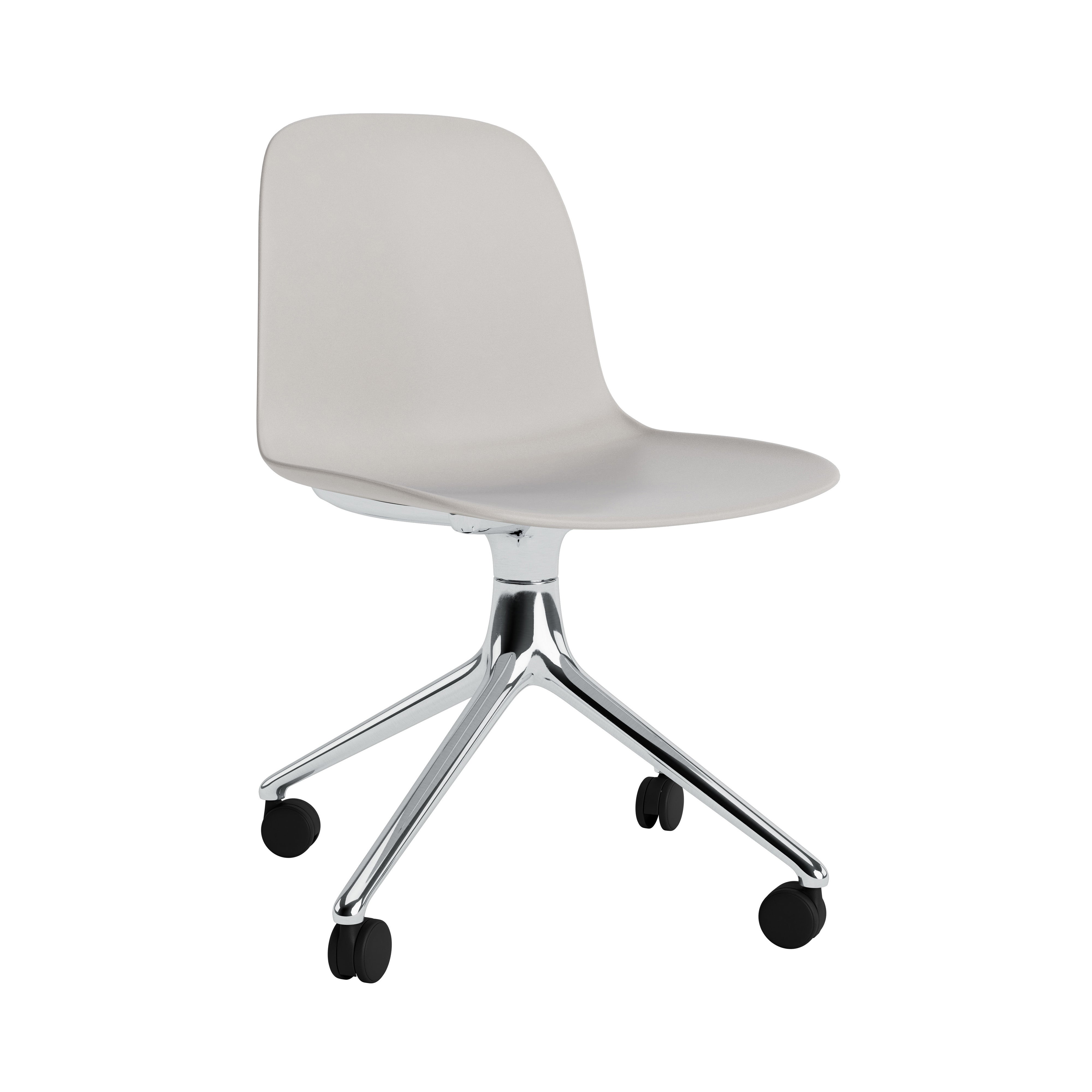 Form Chair: Swivel + Warm Grey + Aluminum + With Casters