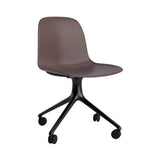 Form Chair: Swivel + Brown + Black Aluminum + With Casters