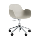 Form Armchair: Swivel 5W Gaslift + Aluminum + Light Grey