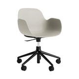 Form Armchair: Swivel 5W Gaslift + Black Aluminum + Light Grey