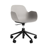 Form Armchair: Swivel 5W Gaslift + Black Aluminum + Warm Grey