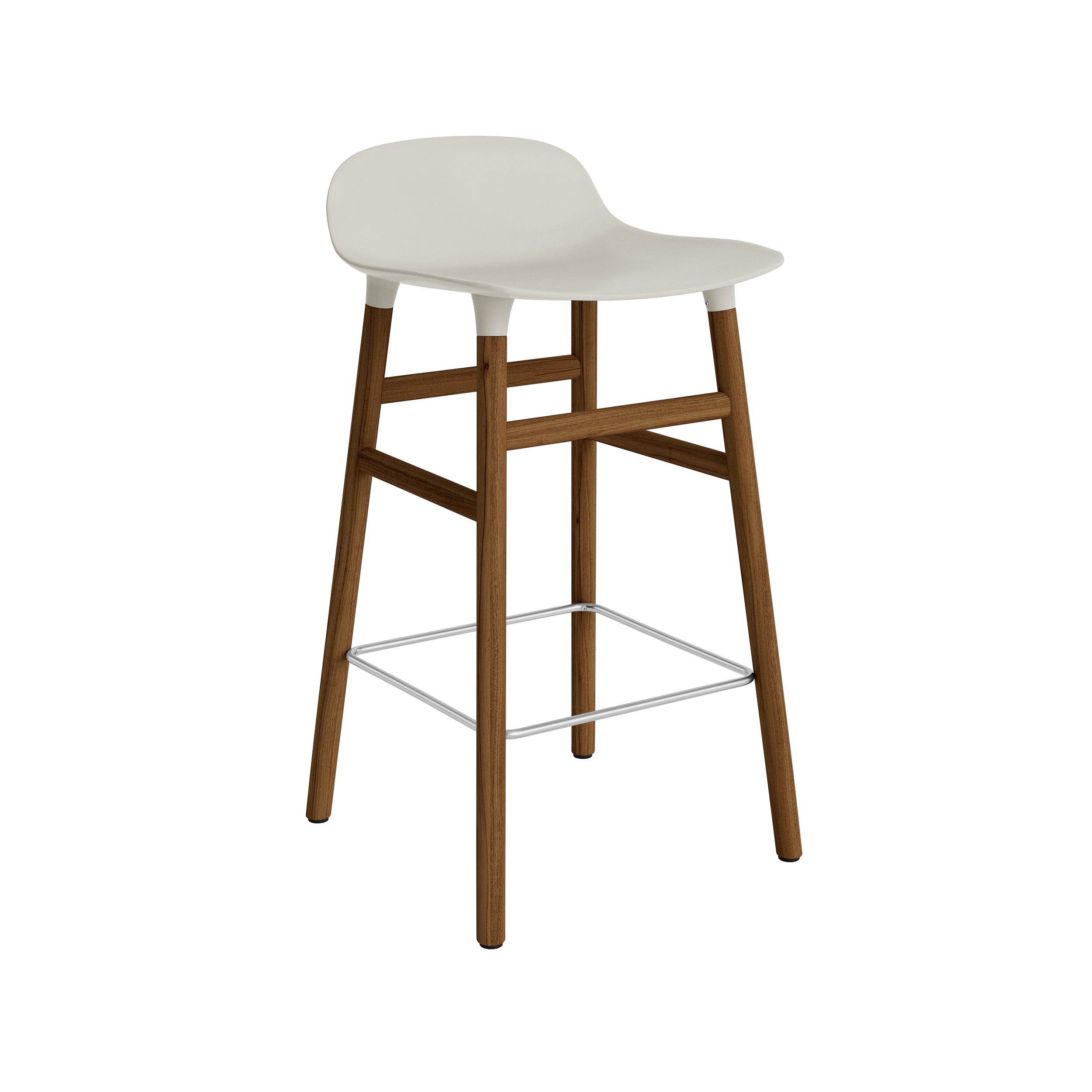Form Bar + Counter Stool: Walnut Legs + Counter + Light Grey