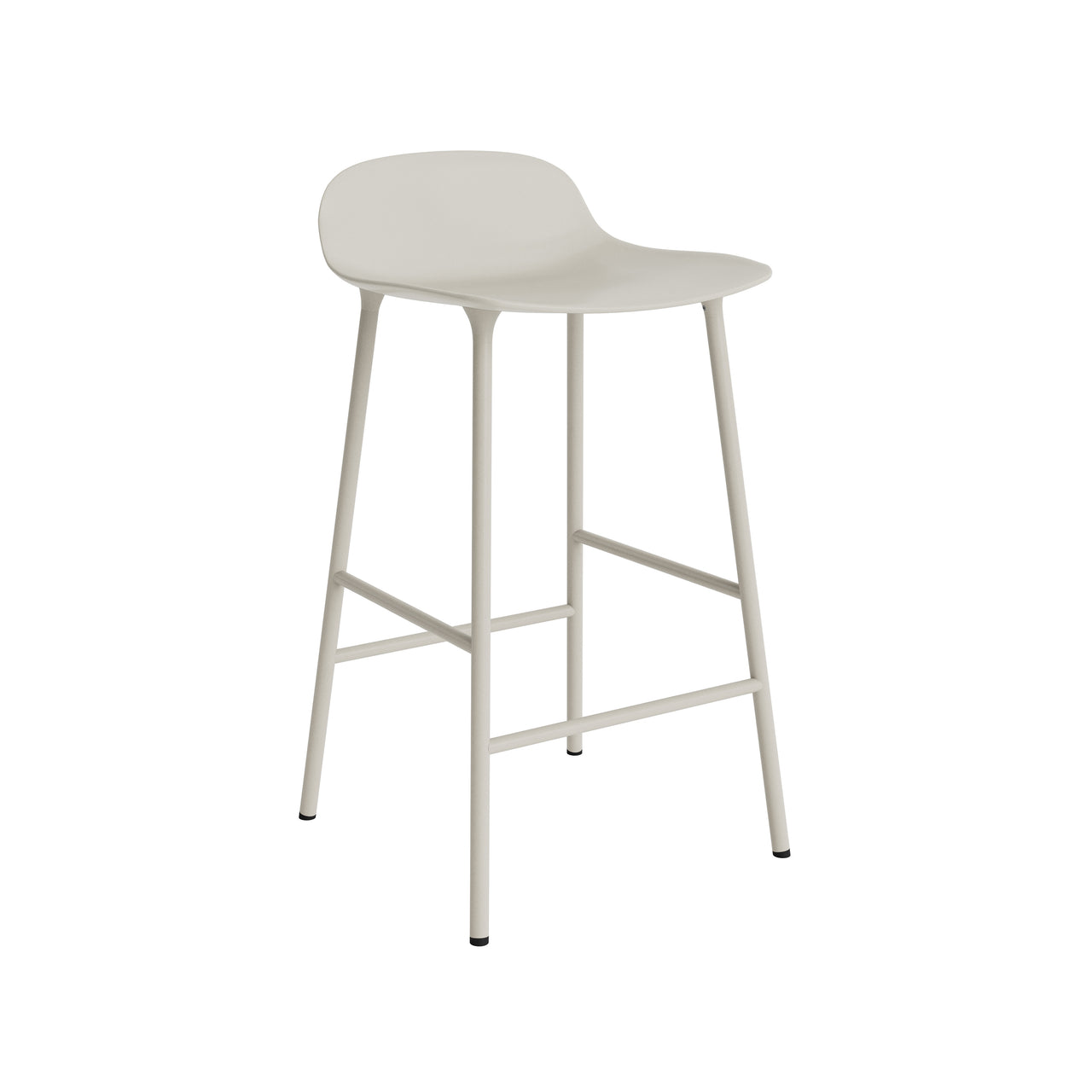 Form Bar + Counter Stool: Steel + Counter + Light Grey