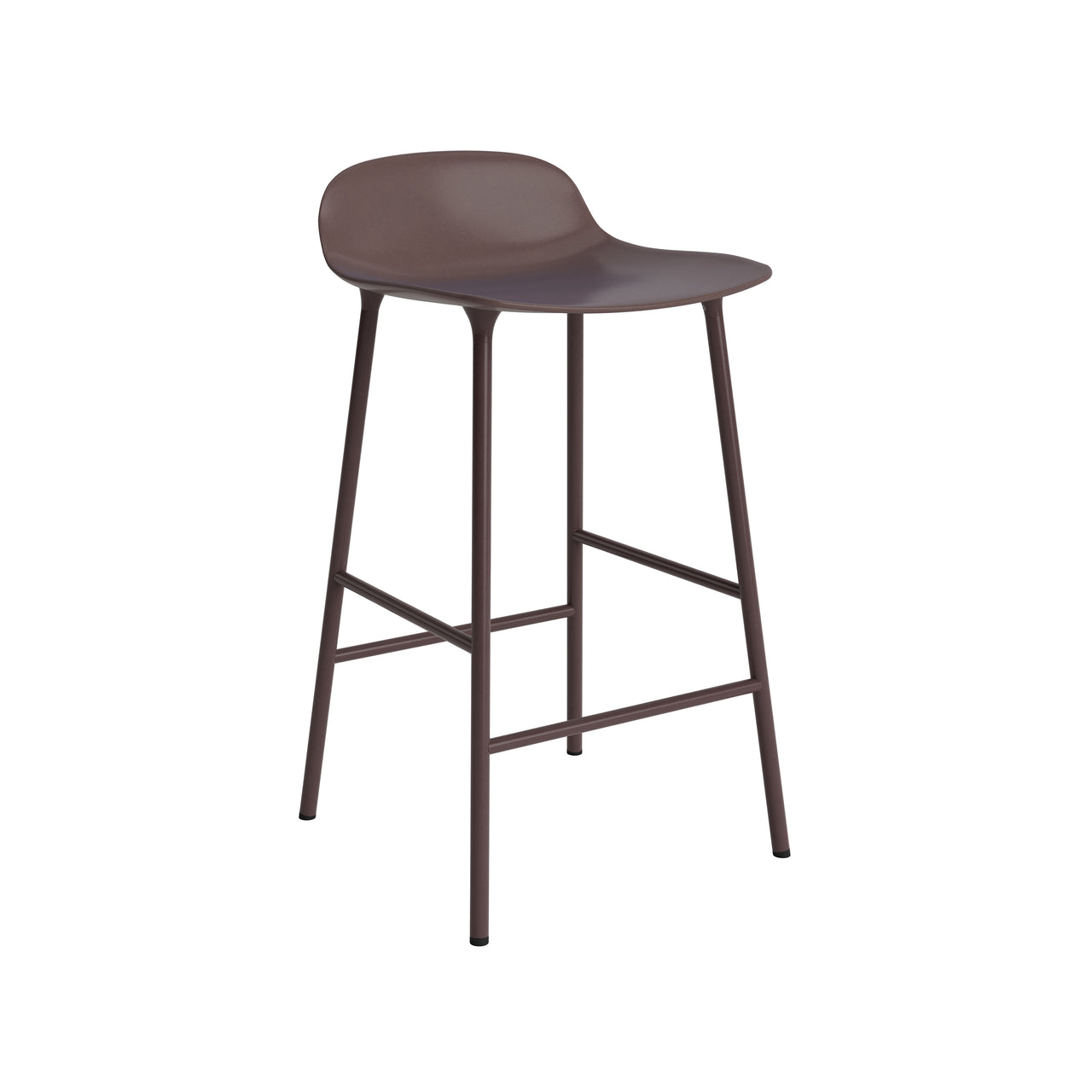 Form Bar + Counter Stool: Steel + Counter + Brown