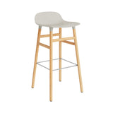 Form Bar + Counter Stool: Oak Legs + Bar + Light Grey