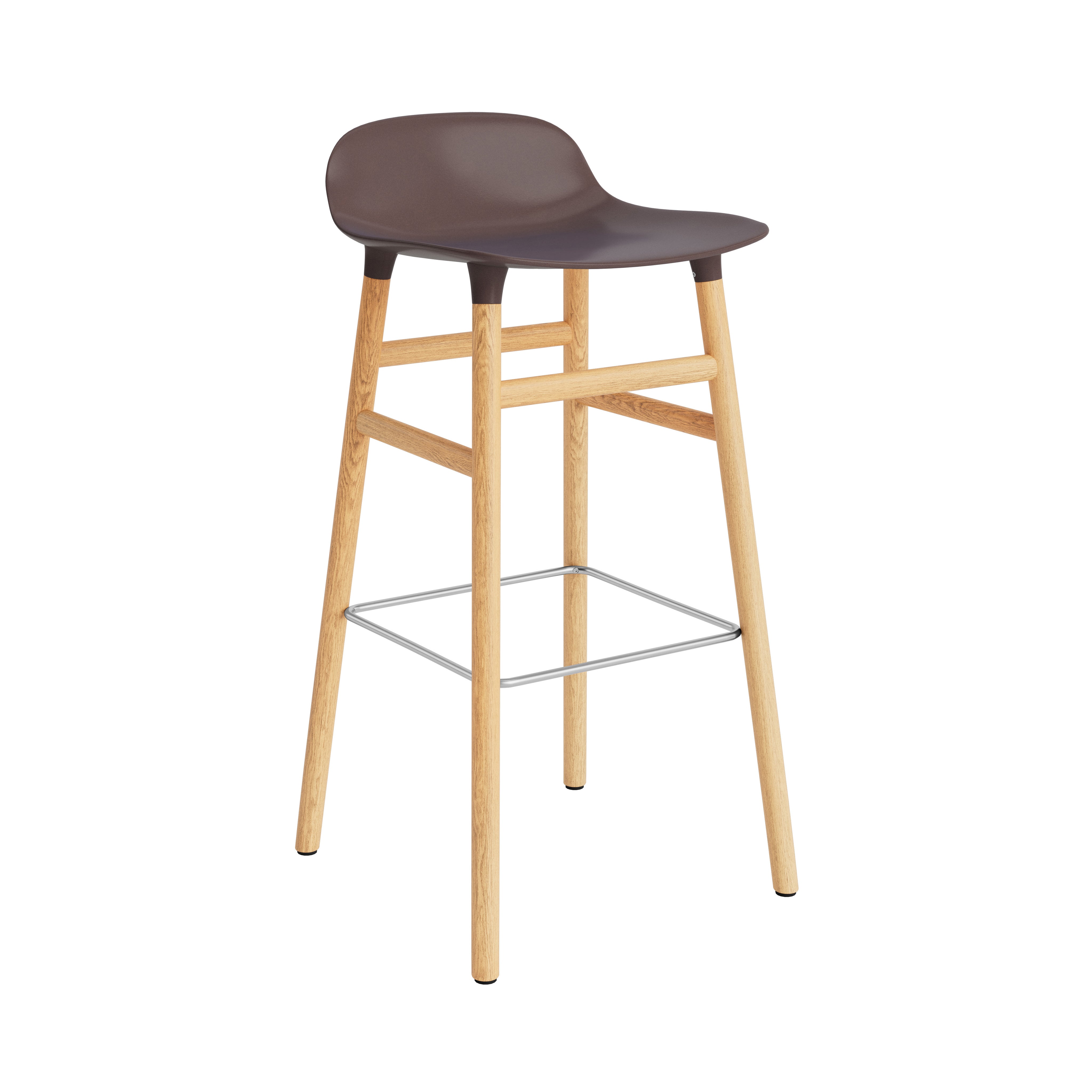 Form Bar + Counter Stool: Oak Legs + Bar + Brown