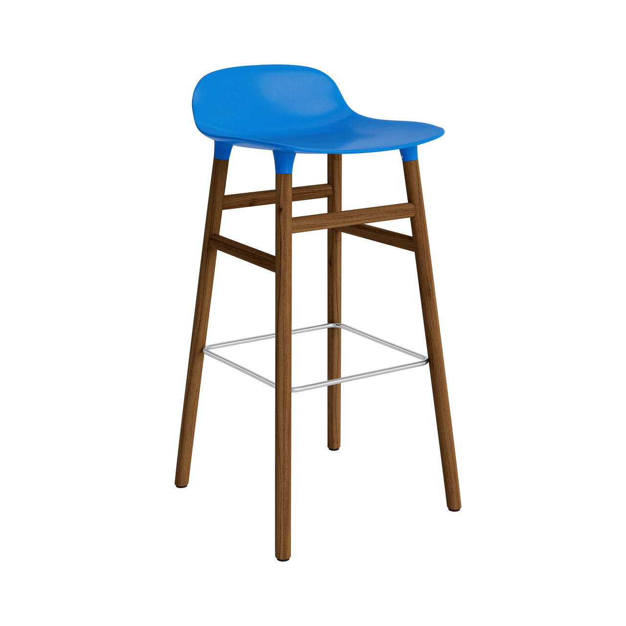 Form Bar + Counter Stool: Walnut Legs + Bar + Bright Blue