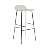 Form Bar + Counter Stool: Chrome + Bar + Light Grey