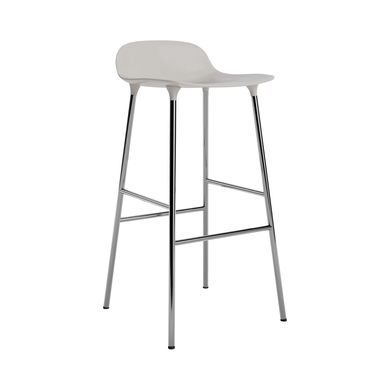 Form Bar + Counter Stool: Chrome + Bar + Warm Grey