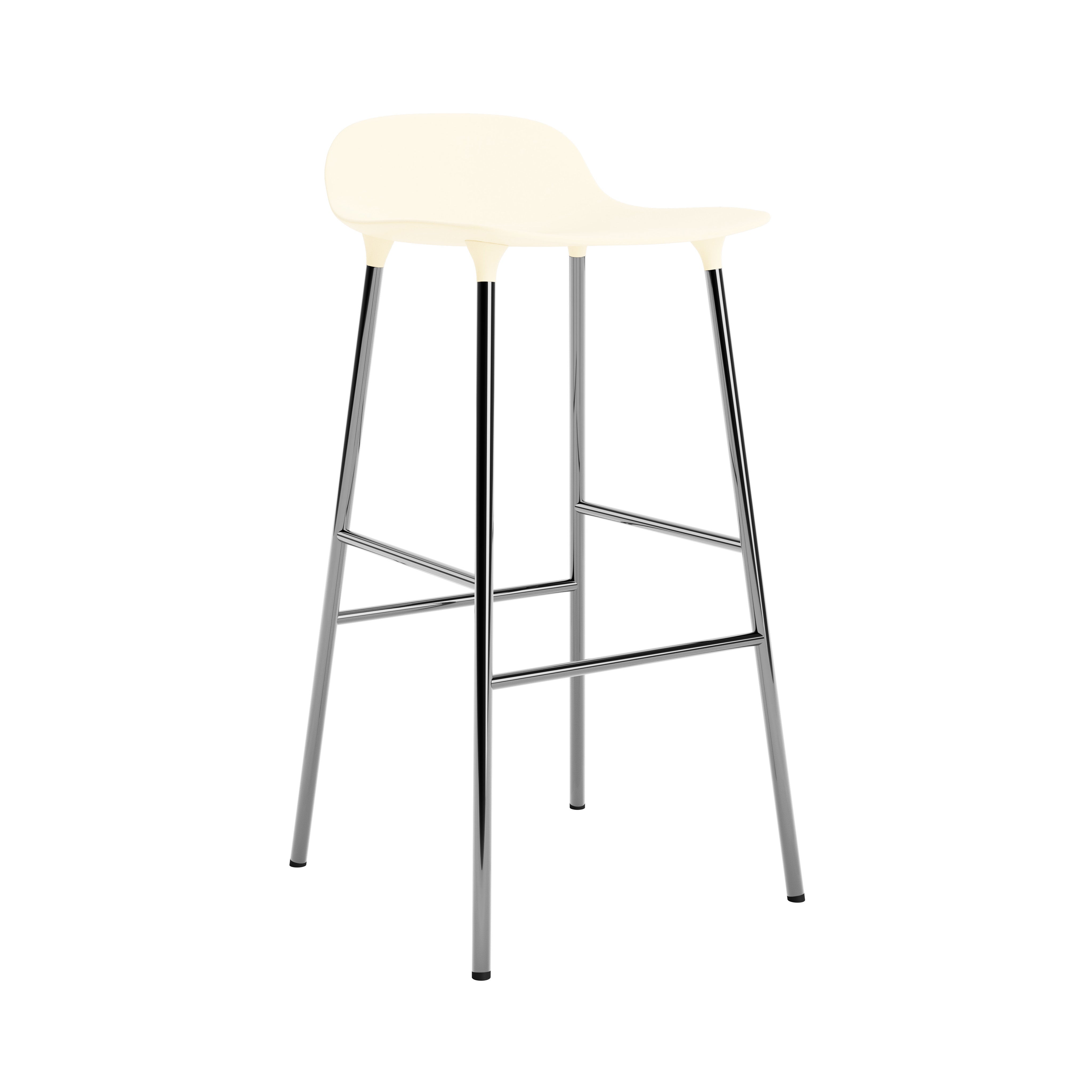 Form Bar + Counter Stool: Chrome + Bar + Cream